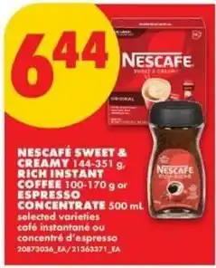 No Frills Nescafe sweet & creamy offer