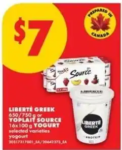 No Frills Liberte Greek yogurt offer
