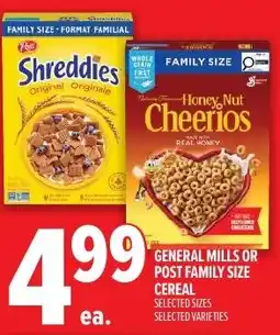 Metro General Mills or Post family size cereal offer