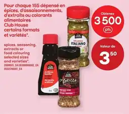 Maxi Club House spices, seasoning, extracts or food colouring offer
