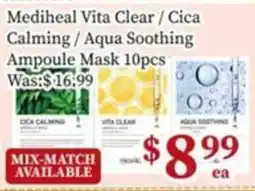 Nations Fresh Foods Mediheal Vita Clear / Cica Calming / Aqua Soothing Ampoule Mask offer