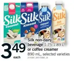 Fortinos Silk non-dairy beverage or coffee creamer offer