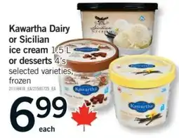 Fortinos Kawartha Dairy ice cream or Sicilian ice cream offer