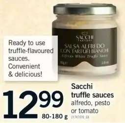Fortinos Sacchi truffle sauces offer