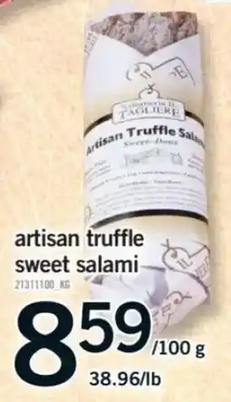 Fortinos Salumeria B. Tagliere artisan truffle sweet salami offer