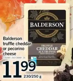 Fortinos Balderson truffle cheddar or pecorino cheese offer