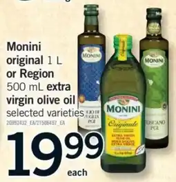 Fortinos Monini original extra virgin olive oil offer
