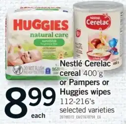 Fortinos Nestlé Cerelac cereal or Pampers or Huggies wipes offer