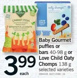 Fortinos Baby Gourmet puffs or bars offer