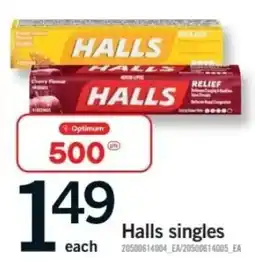 Fortinos Halls singles offer