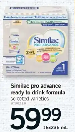 Fortinos Similac pro advance ready to drink formula offer