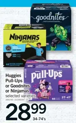 Fortinos Huggies Pull-Ups or Goodnites or Ninjamas offer