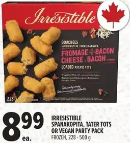 Metro Irresistible tater tots or vegan party pack offer