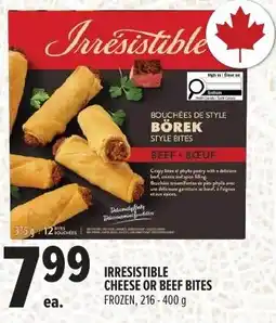 Metro Irresistible cheese or beef bites offer