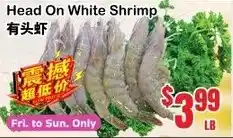 Grant's Foodmart Head On White Shrimp offer
