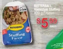 Fortinos Butterball homestyle stuffing offer