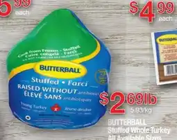 Fortinos Butterball Stuffed Whole Turkey offer