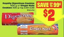 FreshCo Royalty Digestives Cookies Ginger Nuts offer