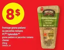 Maxi pc splendido grana padano or pecorino romano cheese offer