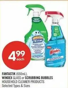 Shoppers Drug Mart Fantastik or Scrubbing Bubbles household cleaner products offer