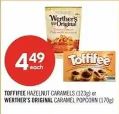 Shoppers Drug Mart Toffifee hazelnut caramels or Werther's original caramel popcorn offer