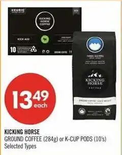 Shoppers Drug Mart Kicking Horse ground coffee or k-cup pods offer