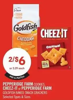 Shoppers Drug Mart Pepperidge Farm cookies, Cheez-It or Pepperidge Farm Goldfish baked snack crackers offer