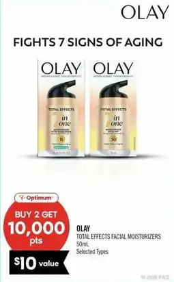 Shoppers Drug Mart Olay total effects facial moisturizers offer