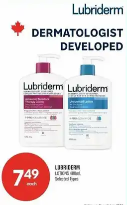 Shoppers Drug Mart Lubriderm lotions offer