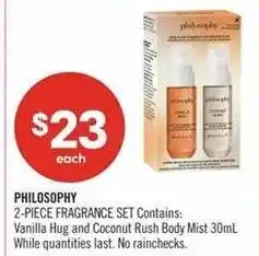 Shoppers Drug Mart Philosophy 2-piece fragrance set offer