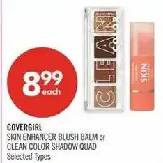 Shoppers Drug Mart Covergirl skin enhancer blush balm or clean color shadow quad offer