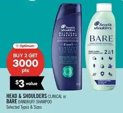 Shoppers Drug Mart Head & Shoulders Clinical or Bare Dandruff Shampoo offer
