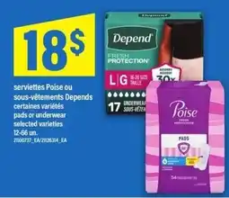 Maxi Depend Poise pads or underwear offer