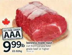 Fortinos boneless blade roast offer