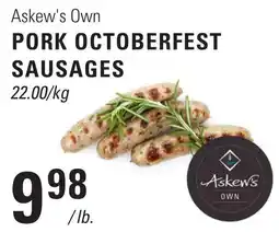 Askews Foods Askew's own pork octoberfest sausages offer