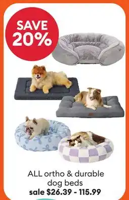 Petsmart ALL ortho & durable dog beds offer