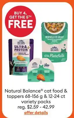 Petsmart Nature Balance Cat Food & Toppers 68-156 g & 12-24 ct Variety Packs offer