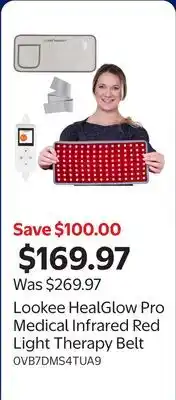 Walmart Lookee HealGlow Pro Medical Infrared Red Light Therapy Belt offer