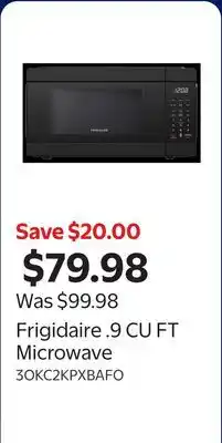 Walmart Frigidaire .9 CU FT Microwave offer