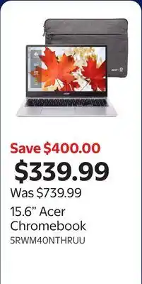 Walmart 15.6 Acer Chromebook offer