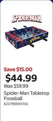 Walmart Spider-Man Tabletop Foosball offer
