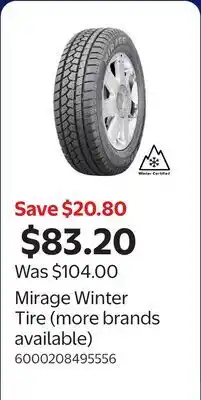 Walmart Mirage Winter Tire (more brands available) offer