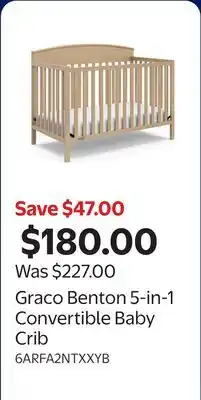 Walmart Graco Benton 5-in-1 Convertible Baby Crib offer