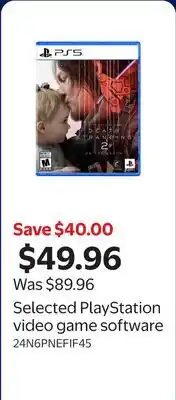 Walmart Selected PlayStation video game software offer