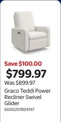 Walmart Graco Teddi Power Recliner Swivel Glider offer