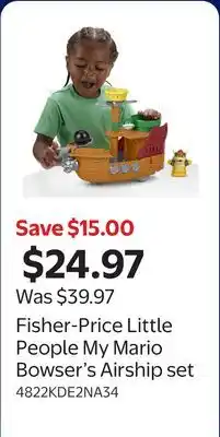 Walmart Fisher-Price Little People My Mario Bowser's Airship set offer