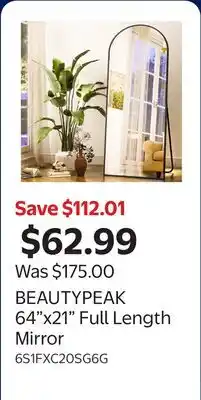 Walmart BEAUTYPEAK 64x21 Full Length Mirror offer