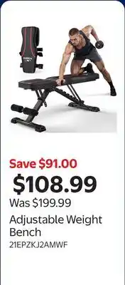 Walmart Adjustable Weight Bench offer