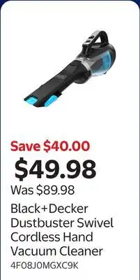 Walmart Black+Decker Dustbuster Swivel Cordless Hand Vacuum Cleaner offer