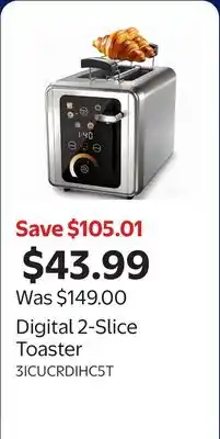 Walmart Digital 2-Slice Toaster offer